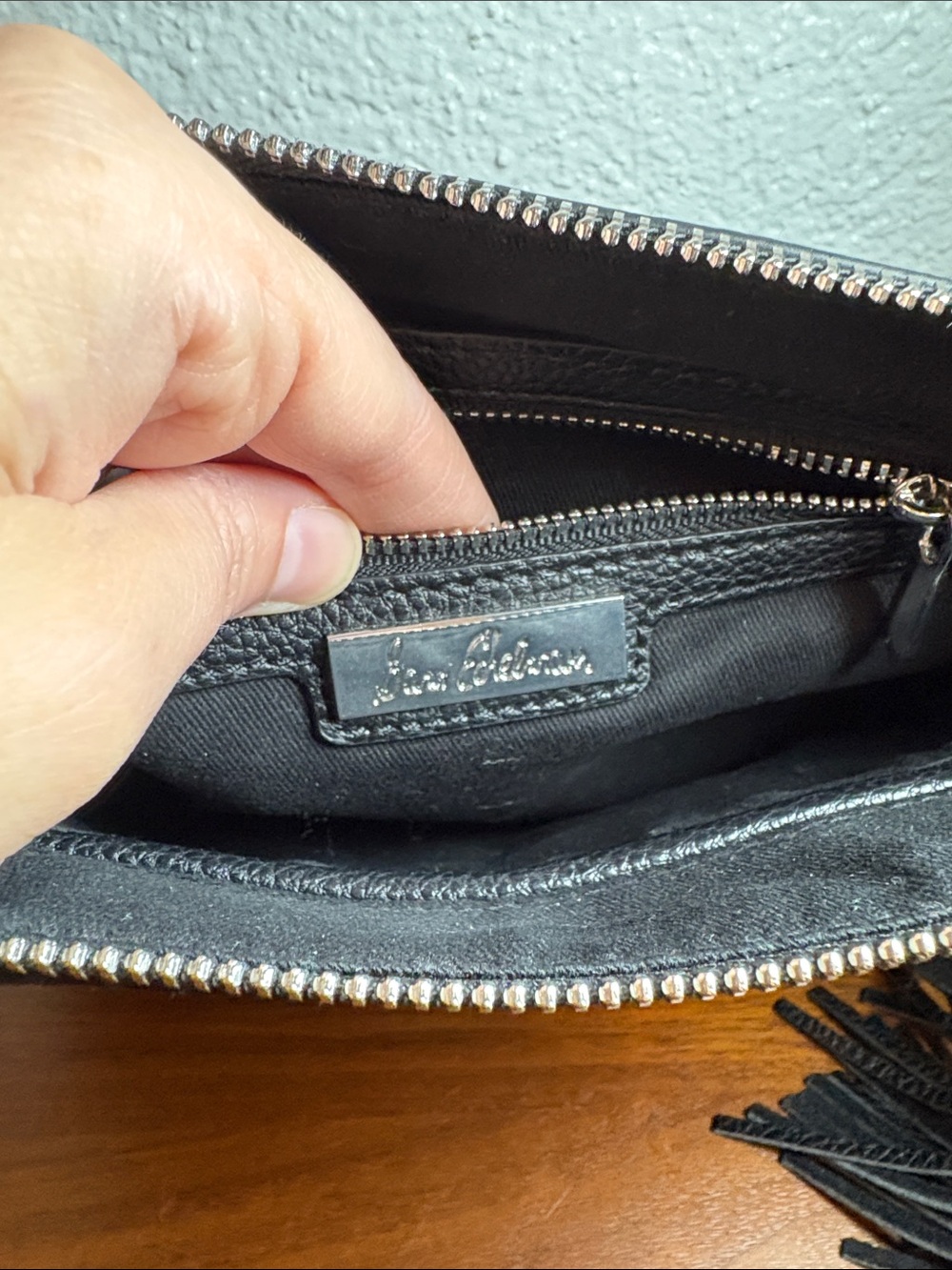 Sam Edelman Walker Suede Leather Patchwork Pouch - Picture 2 of 8